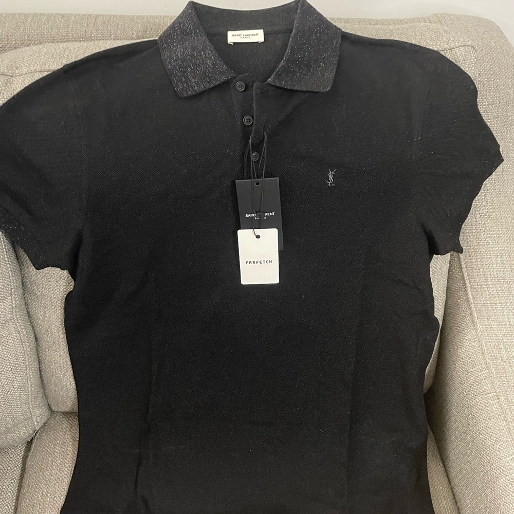 Men’s YSL Black Polo. Size M. Slim fit. Worn 2 times . From Farfetch.